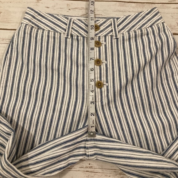 Madewell Emmett Wide-Leg Crop Pants in Stripe Button-Front Edition Moe Stripe 27 - Picture 4 of 16